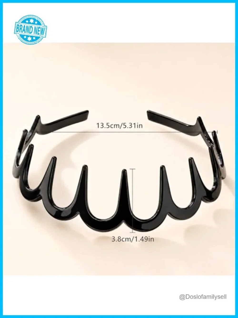 5 Pack Zig Zag Headbands for Women, Non Slip Plastic Comb Hair Bands, Retro 90s